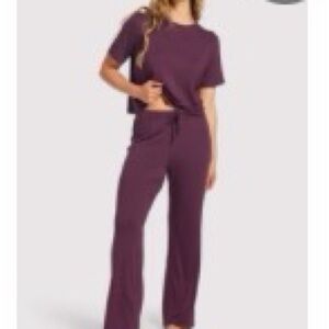 NEW nuuds Women's Plum Pajama Pant Set
